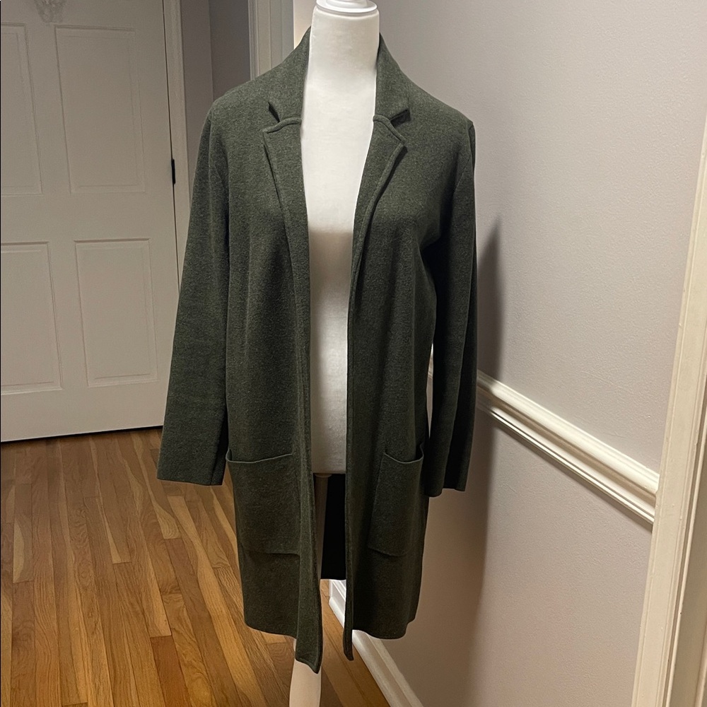 J. Crew Olive Green Open Front Cardigan